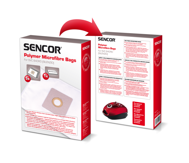 SENCOR SVC 840 Worki do odkurzaczy z mikrowlókna 5 szt. + filtr - 1391921 - zdjęcie